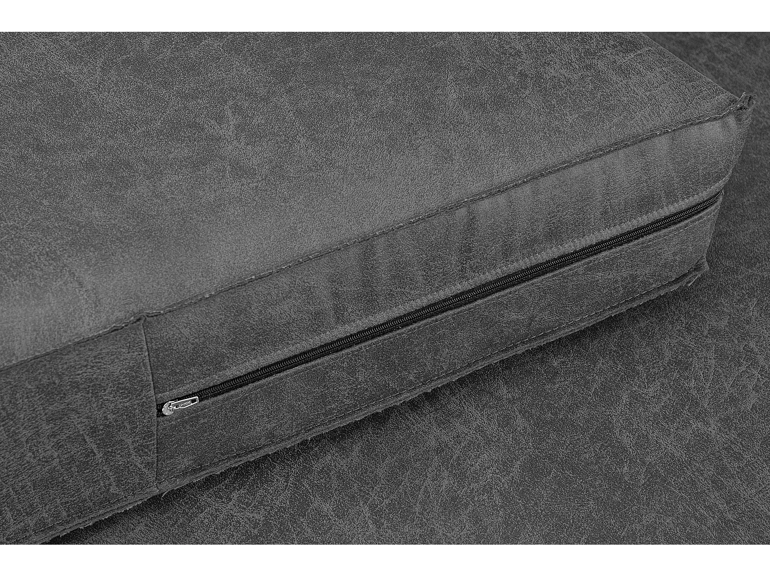 Großer Loft-Sessel aus Leder und Mikrofaser - dunkelgrau - INVIA