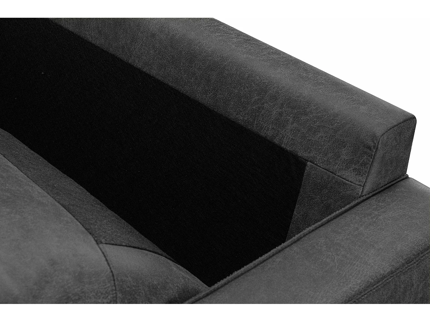 Großer Loft-Sessel aus Leder und Mikrofaser - dunkelgrau - INVIA