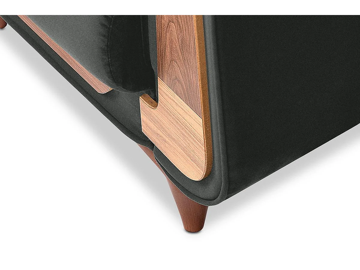 Klassischer Sessel aus Schaumstoff und Holz - Grau - GUSTAVO