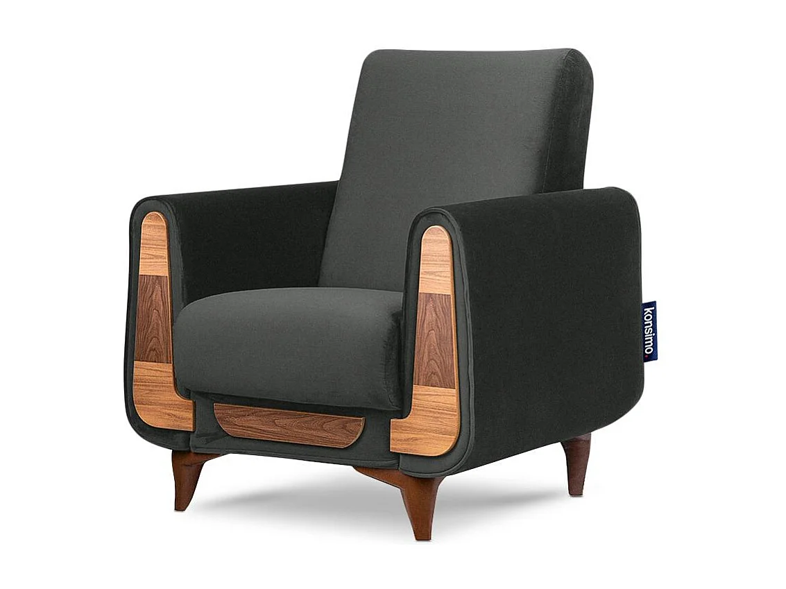 Klassischer Sessel aus Schaumstoff und Holz - Grau - GUSTAVO