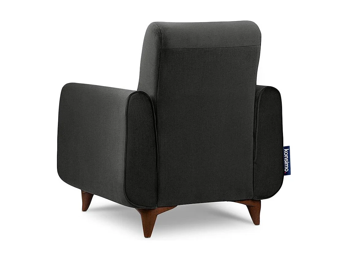 Klassischer Sessel aus Schaumstoff und Holz - Grau - GUSTAVO