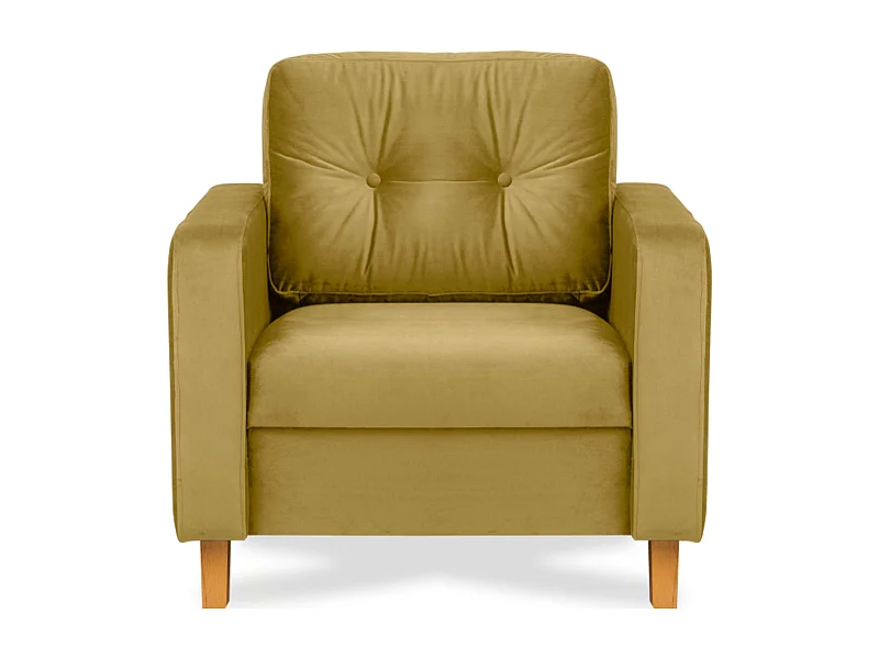 Bequemer Sessel - Echtholz Beine - Gelb - ERISO