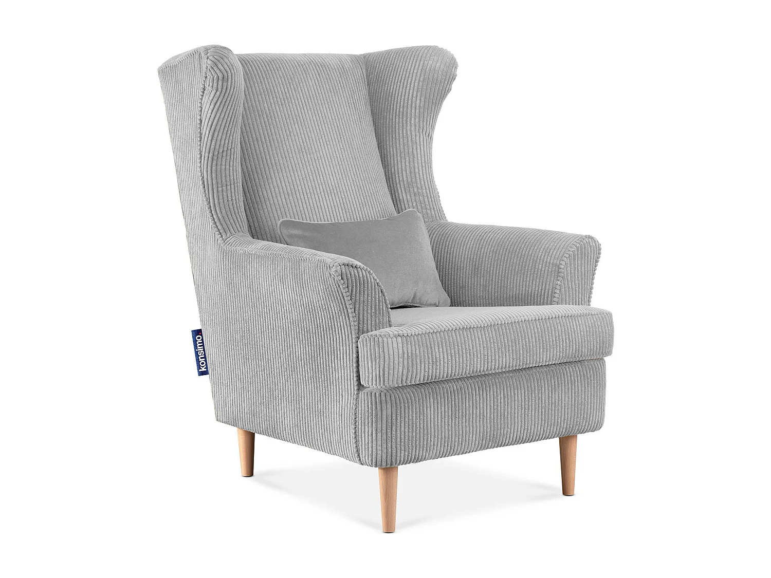 Klassischer Sessel aus Stoff Cordsamt - grau - STRALIS