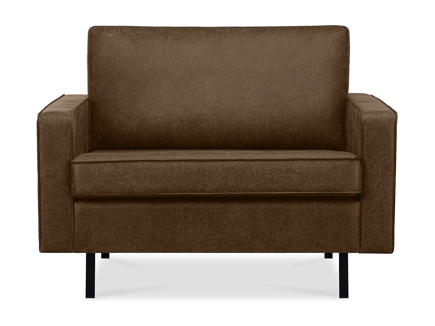 Großer Loft-Sessel aus Leder und Mikrofaser - dunkelbraun - INVIA