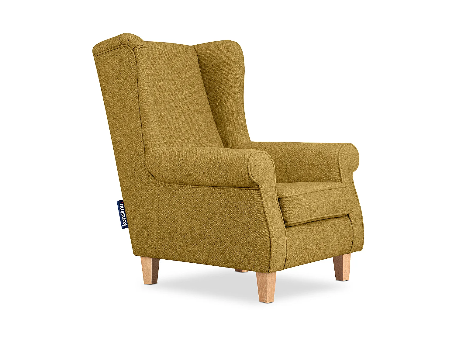 Ohrensessel honigfarben - Masivholzbeine buche - MILES