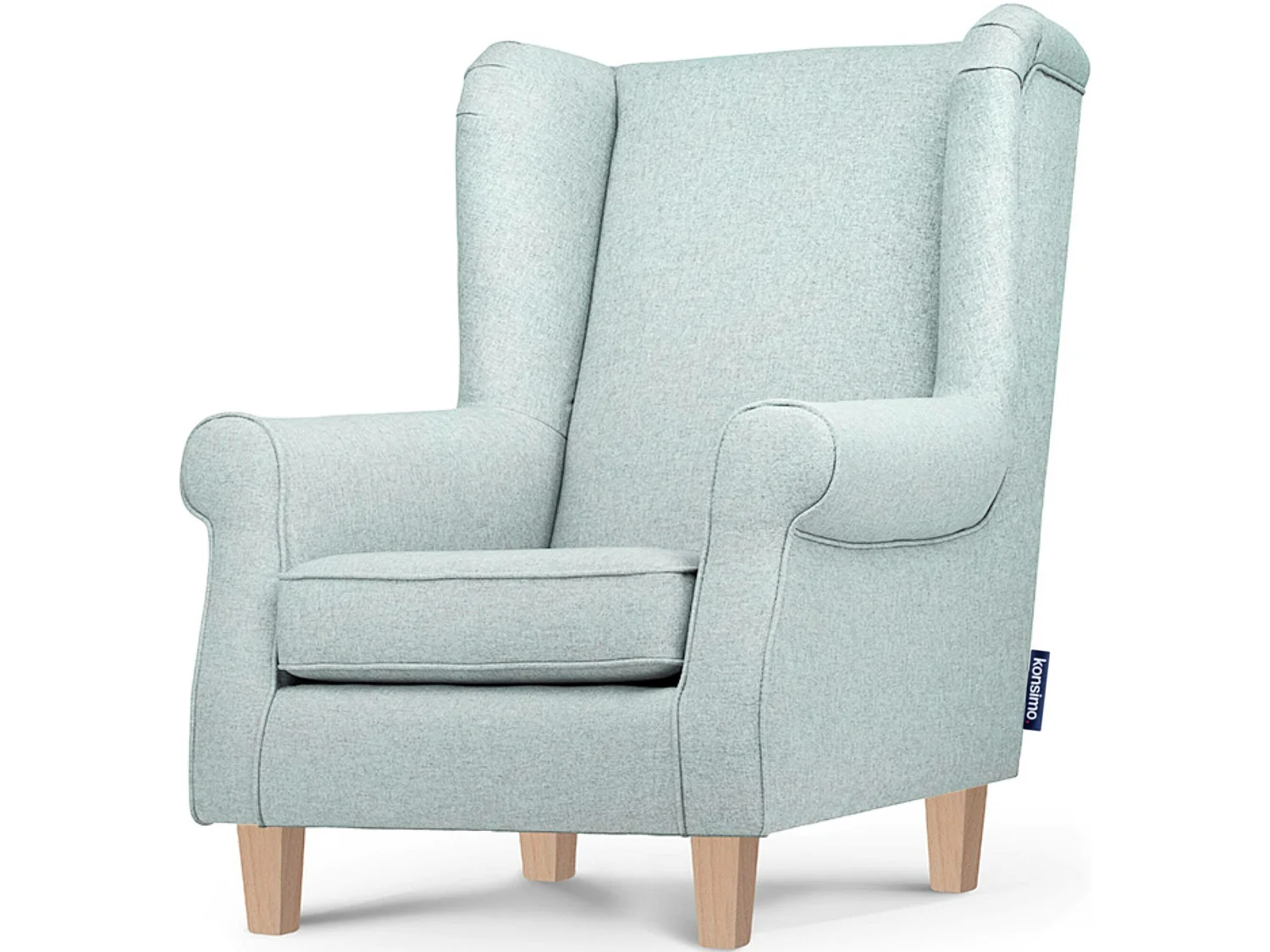 Ohrensessel Massivholzbeine - Minzefarben - MILES
