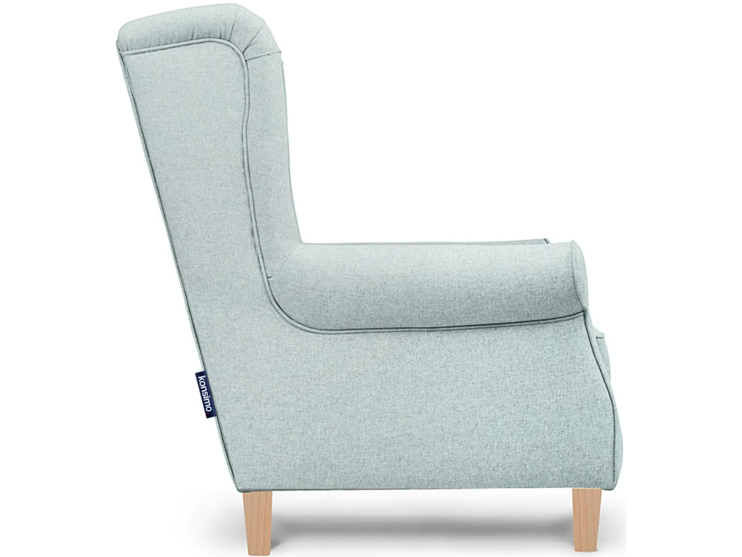 Ohrensessel Massivholzbeine - Minzefarben - MILES