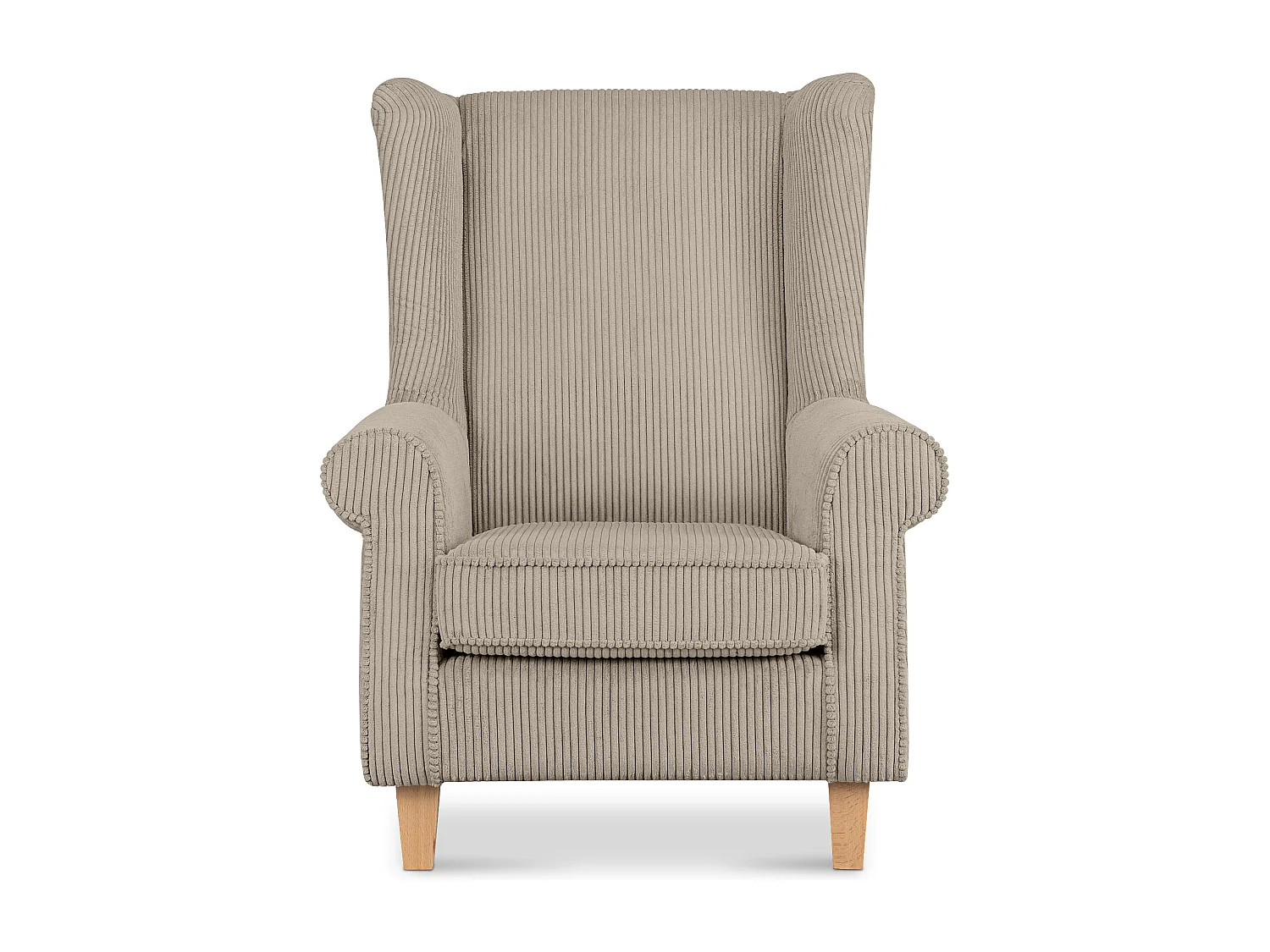 Ohrensessel Kord-Bezug Petfriendly - hellbeige - MILES