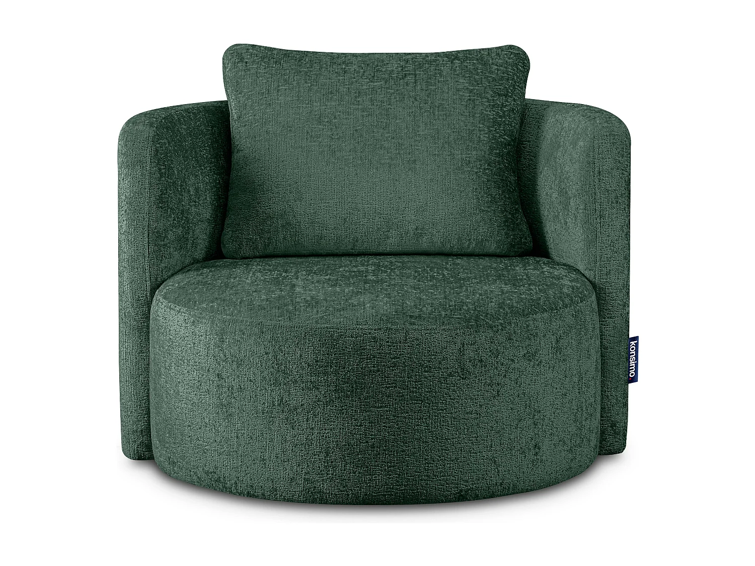 Drehsessel Set inkl. Sitzhocker - Chenille-Stoff - grün - RAGGI