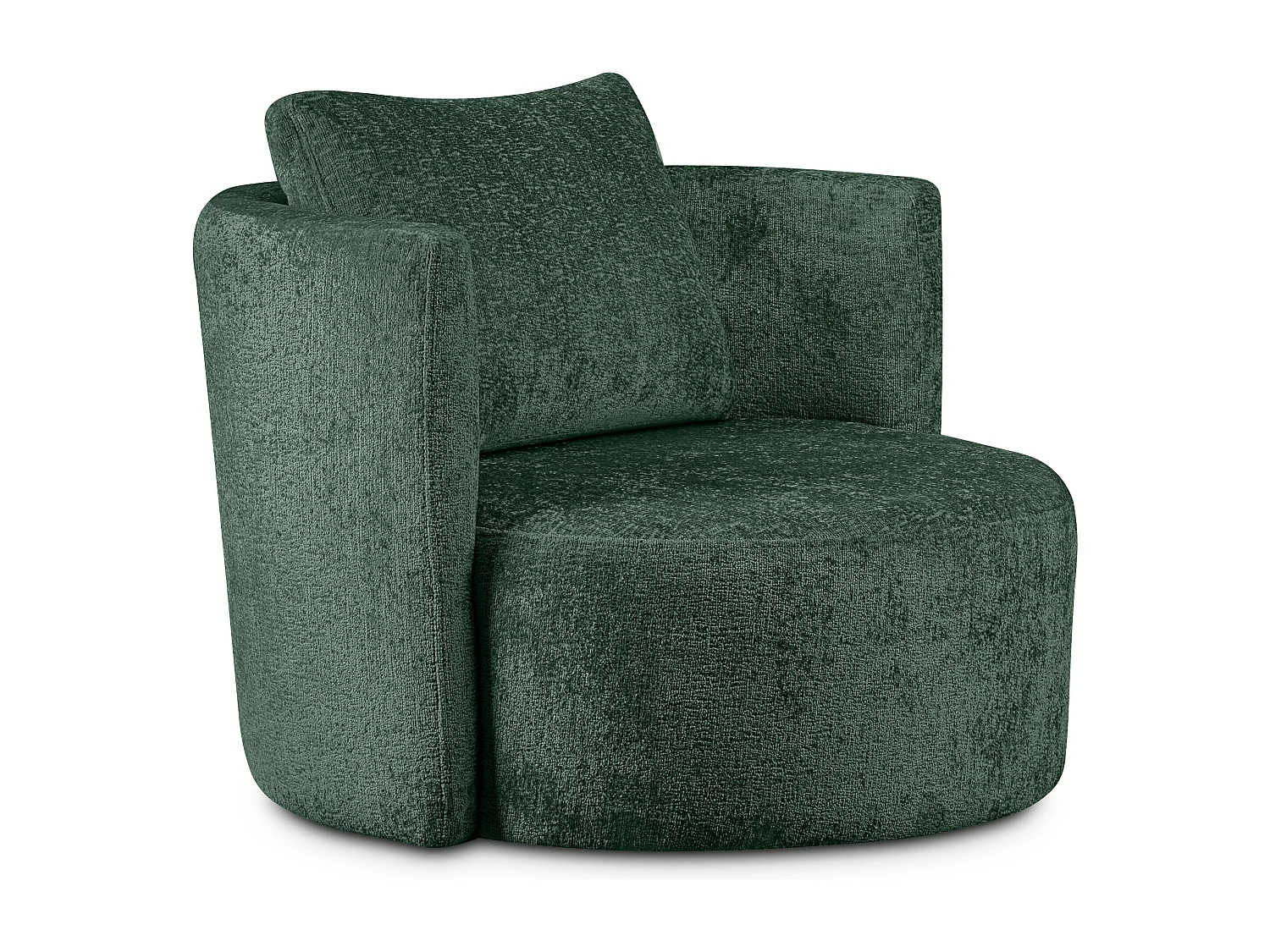 Drehsessel Set inkl. Sitzhocker - Chenille-Stoff - grün - RAGGI