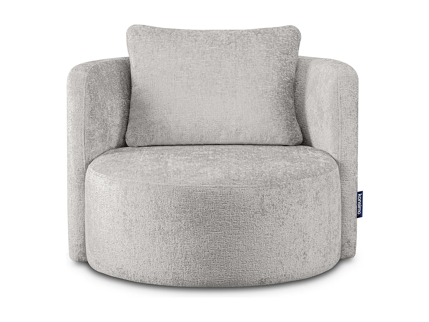 Drehsessel Set inkl. Sitzhocker - Chenille-Stoff - grau - RAGGI