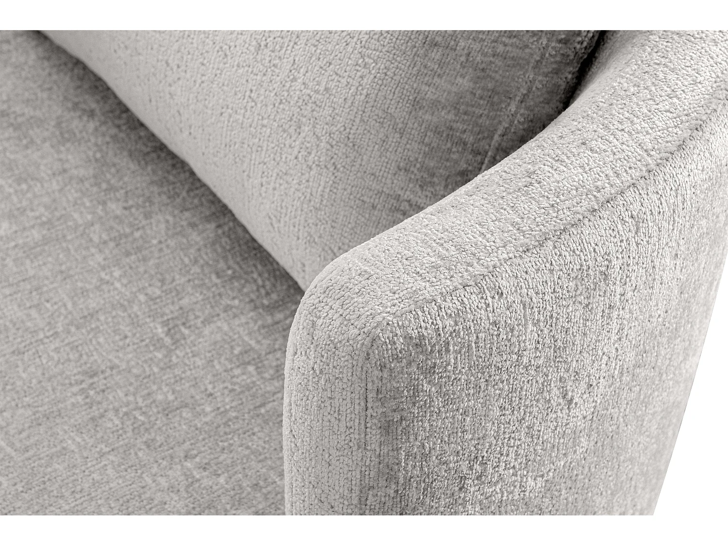 Drehsessel Set inkl. Sitzhocker - Chenille-Stoff - grau - RAGGI