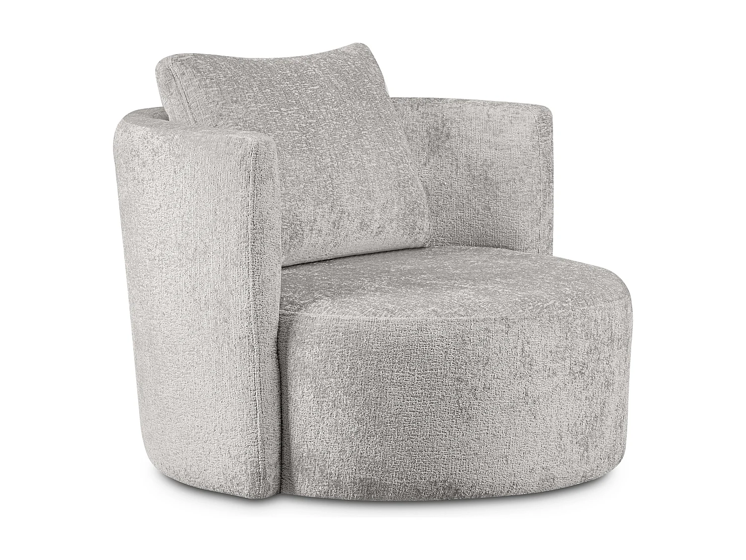 Drehsessel Set inkl. Sitzhocker - Chenille-Stoff - grau - RAGGI