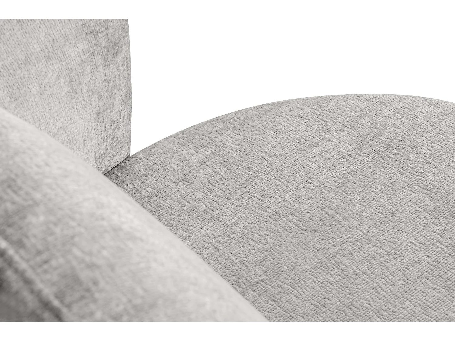 Drehsessel Set inkl. Sitzhocker - Chenille-Stoff - grau - RAGGI