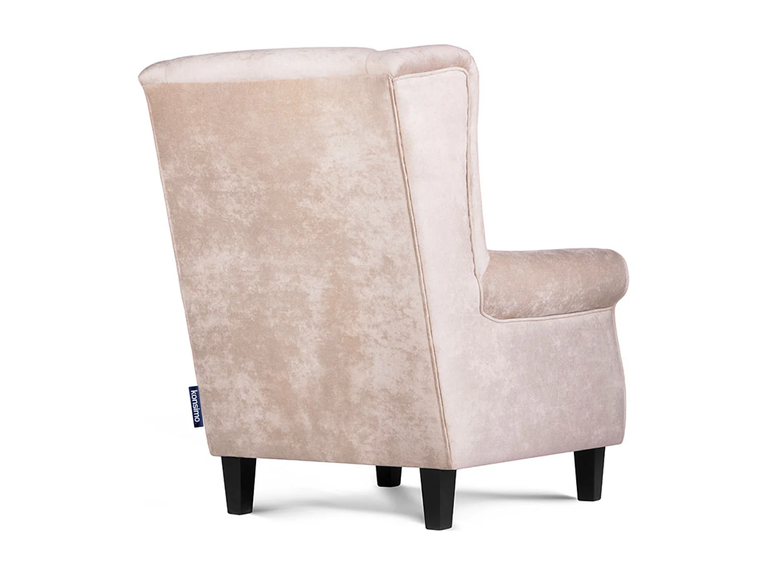 Ohrensessel Massivholzbeine - Beige - MILES