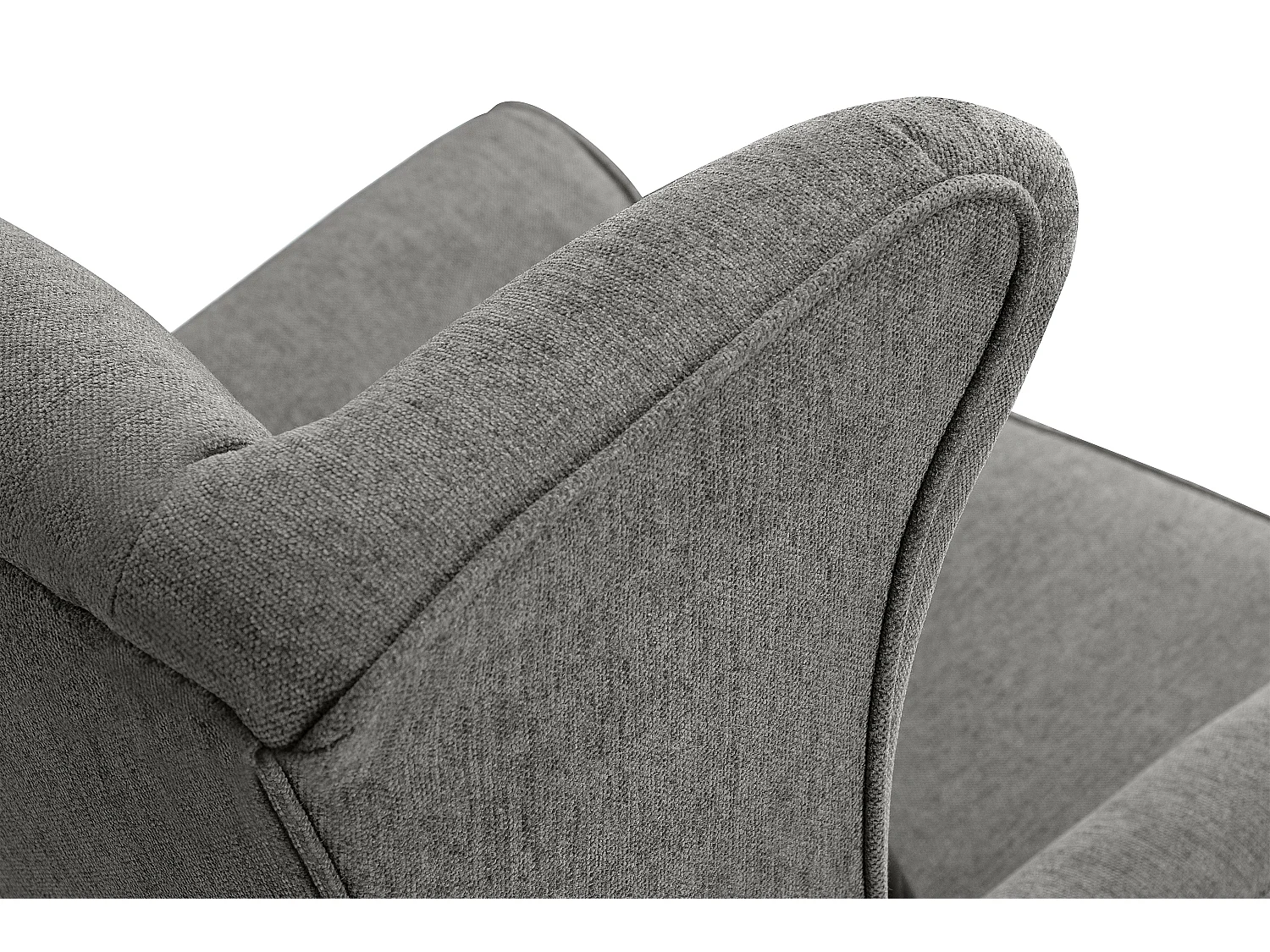 Klassischer Ohrensessel - Velours-Bezug hellgrau - STRALIS