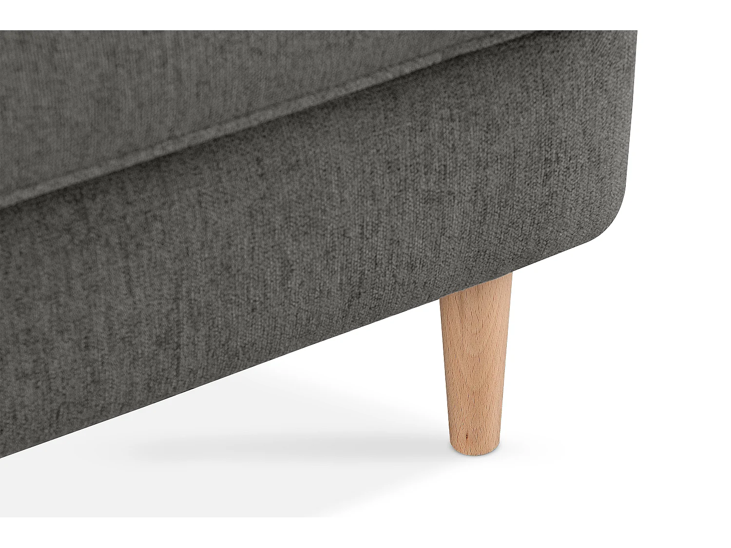 Klassischer Ohrensessel - Velours-Bezug hellgrau - STRALIS