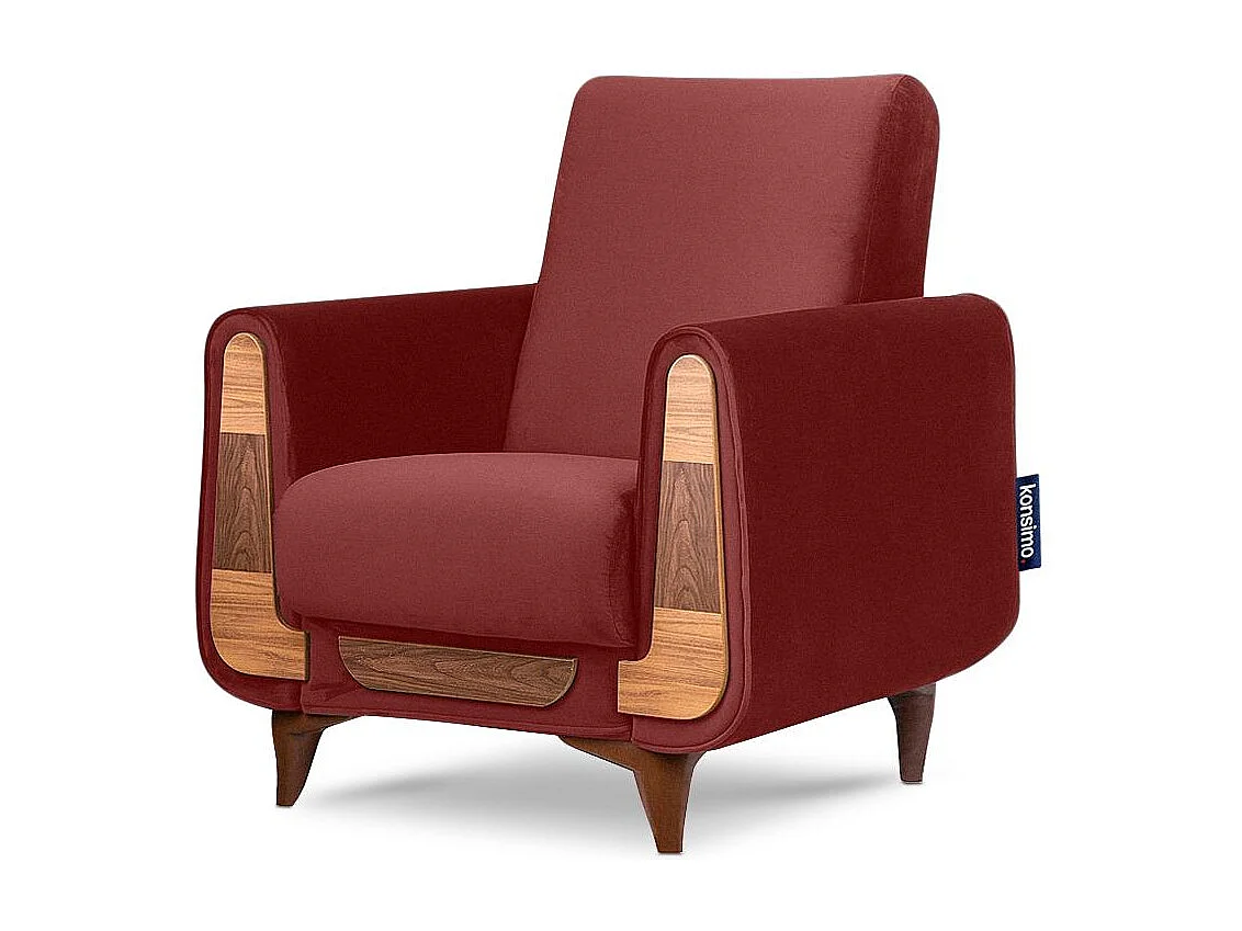 Klassischer Sessel aus Schaumstoff und Holz - braun - GUSTAVO