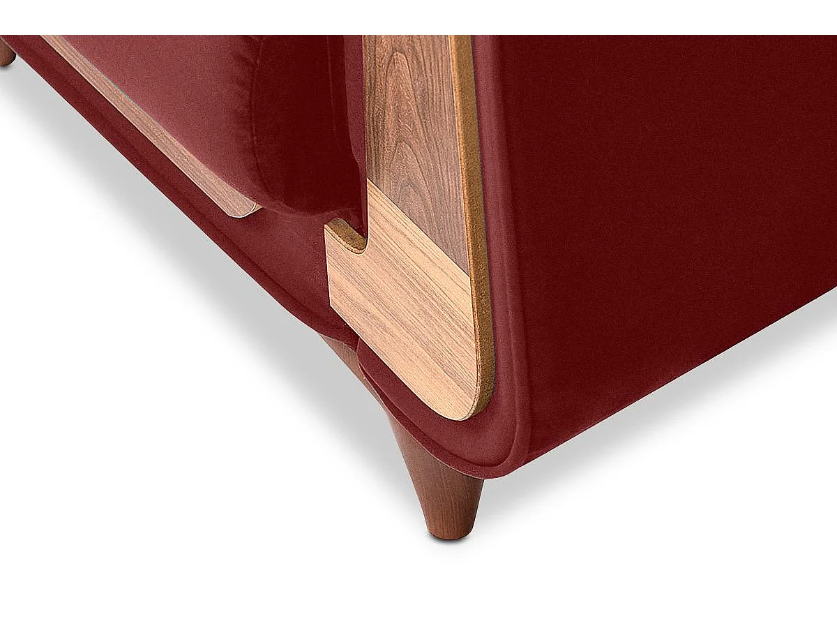 Klassischer Sessel aus Schaumstoff und Holz - braun - GUSTAVO