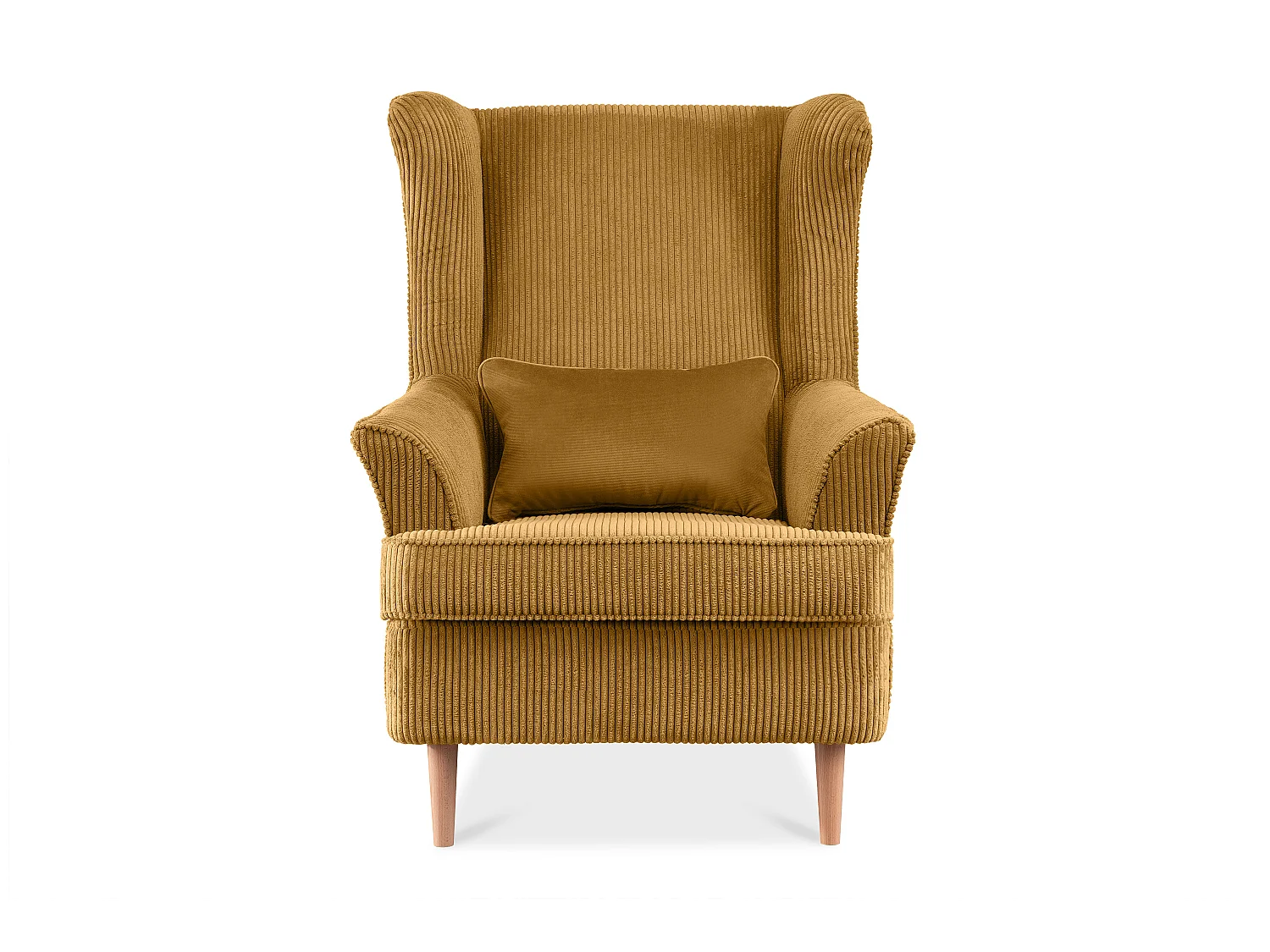 Klassischer Sessel aus Stoff Cordsamt - Velours - gelb - STRALIS