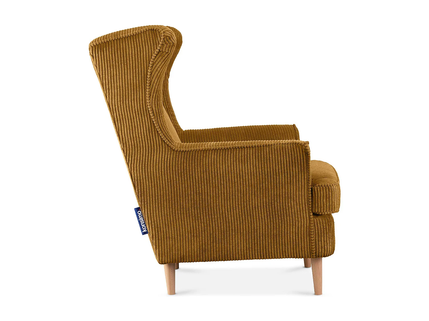 Klassischer Sessel aus Stoff Cordsamt - Velours - gelb - STRALIS