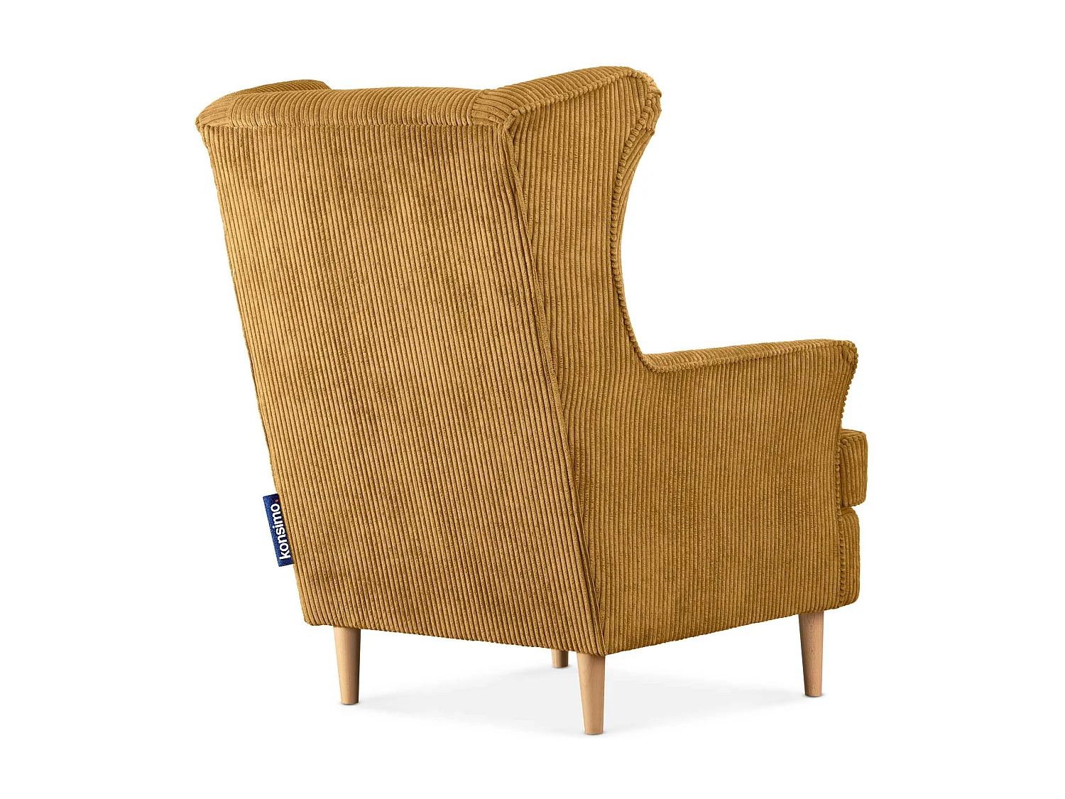 Klassischer Sessel aus Stoff Cordsamt - Velours - gelb - STRALIS