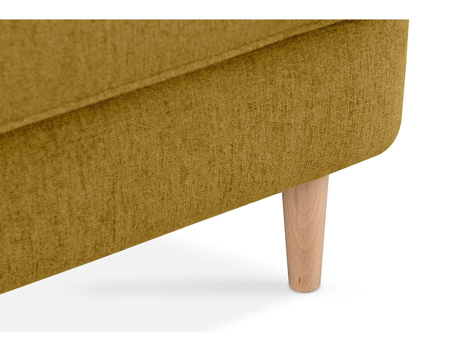 Klassischer Ohrensessel - Velours-Bezug gelb - STRALIS