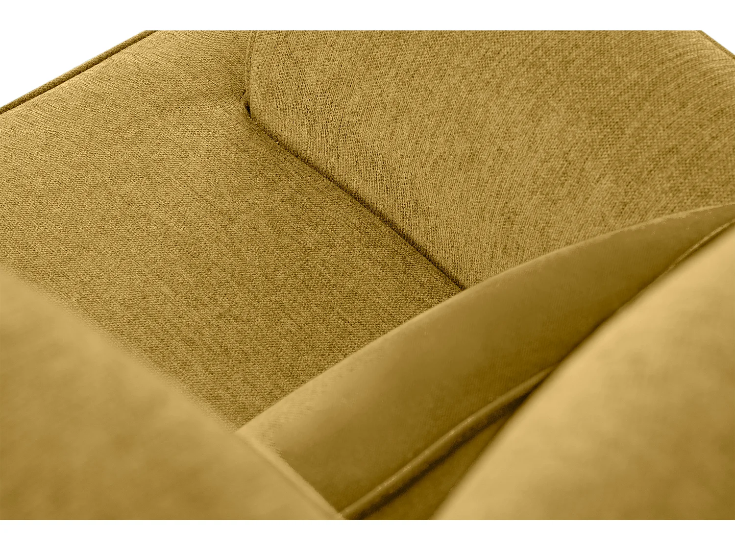 Klassischer Ohrensessel - Velours-Bezug gelb - STRALIS