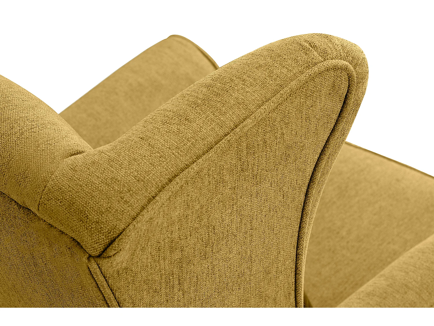 Klassischer Ohrensessel - Velours-Bezug gelb - STRALIS