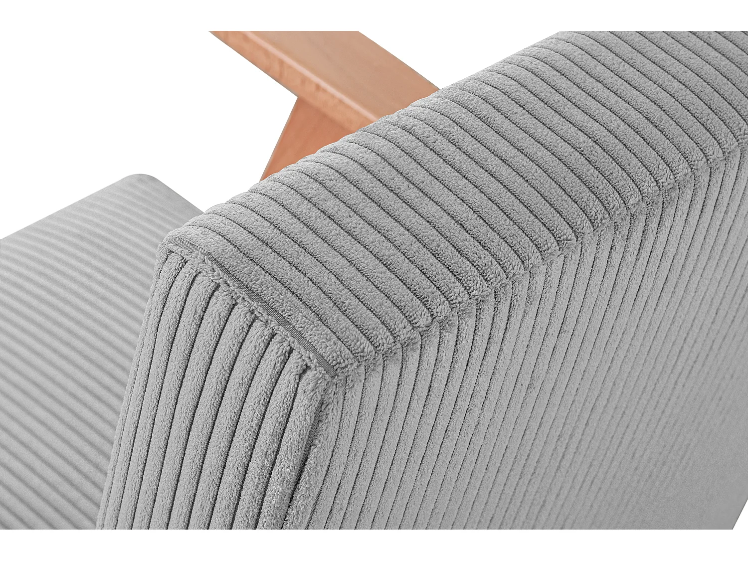 Vintage Sessel gepolstert Echt-Holz-Rahmen - grau - NASET