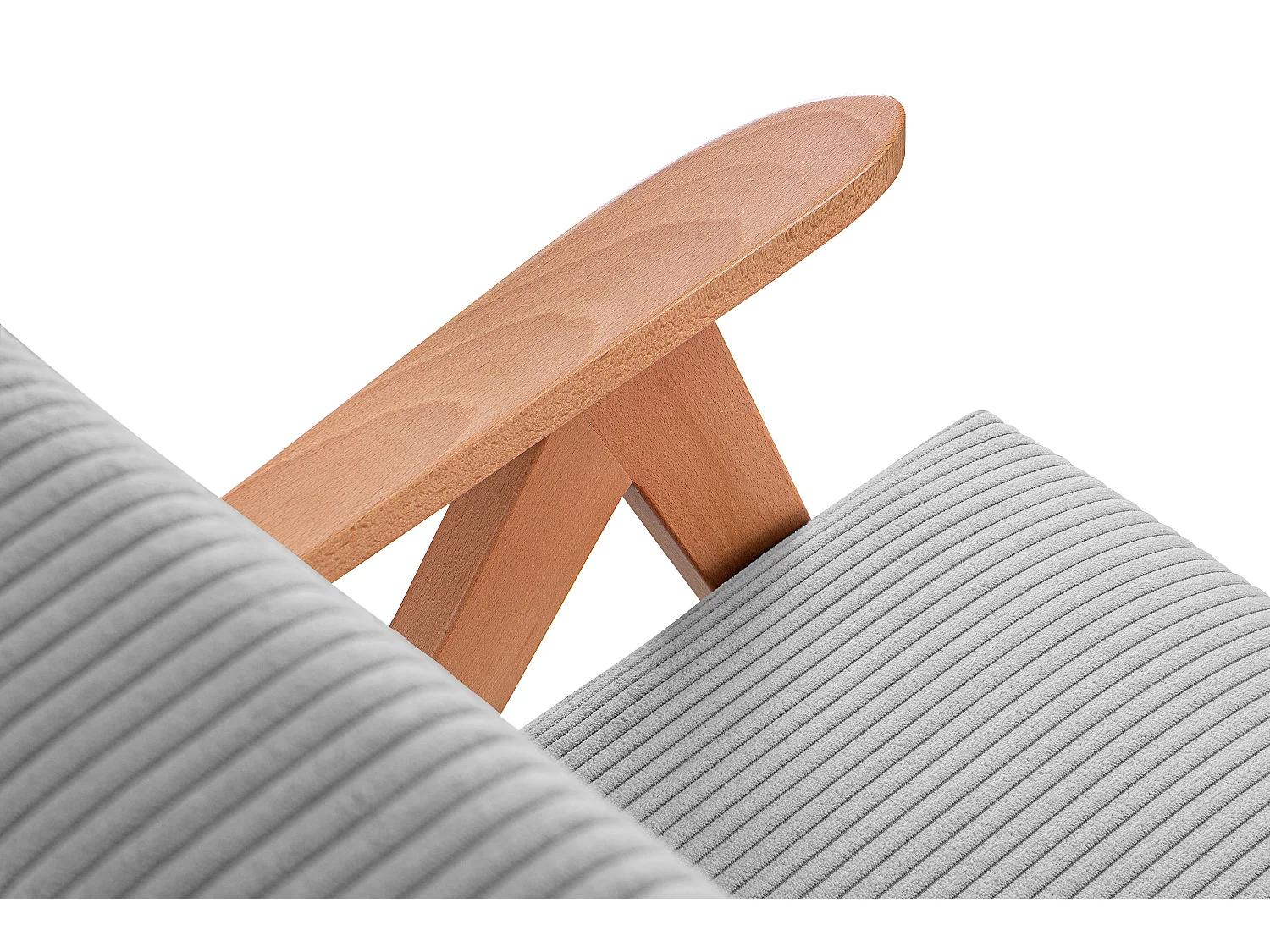 Vintage Sessel gepolstert Echt-Holz-Rahmen - grau - NASET