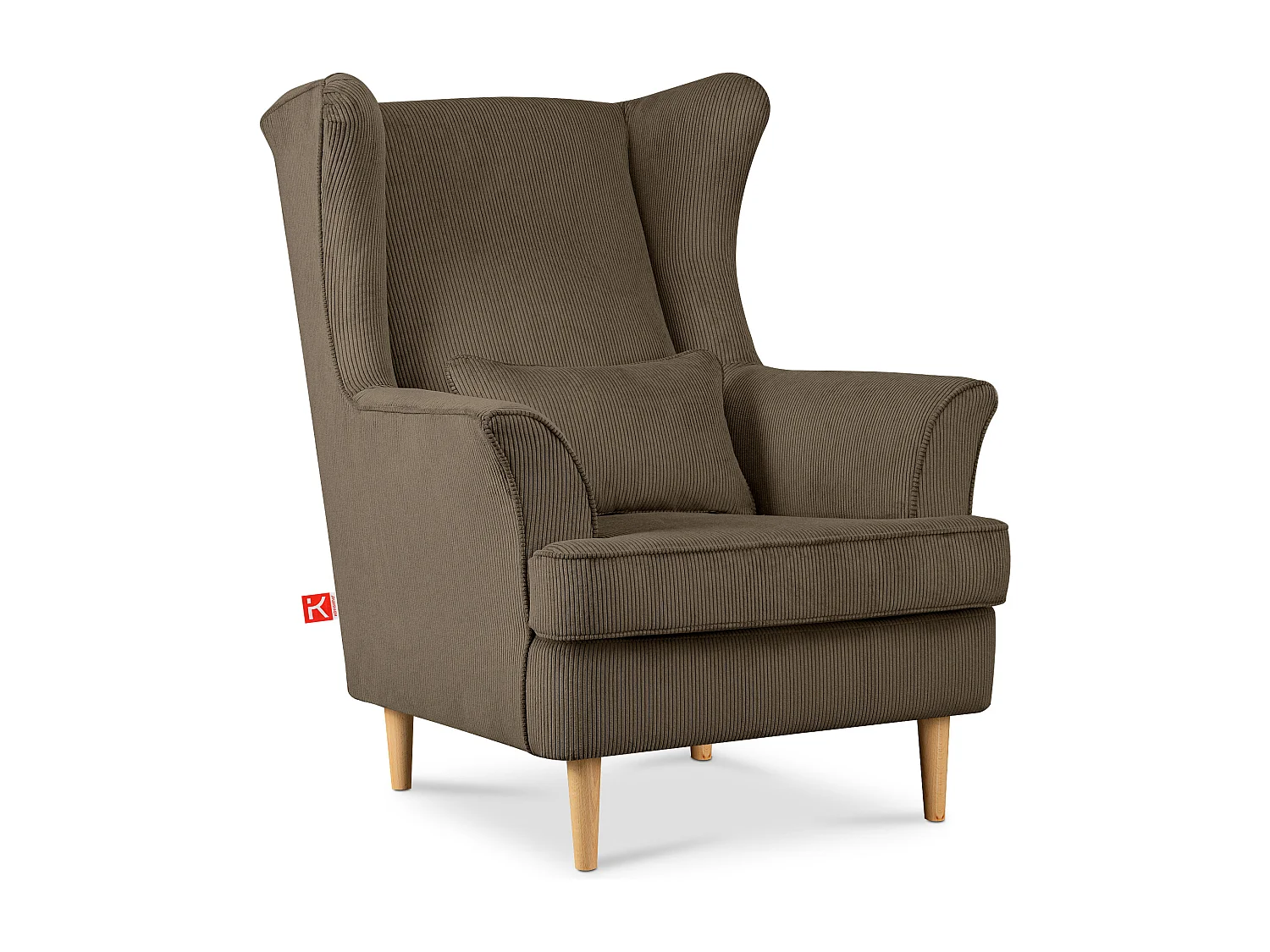 Klassischer Ohrensessel - braun - STRALIS