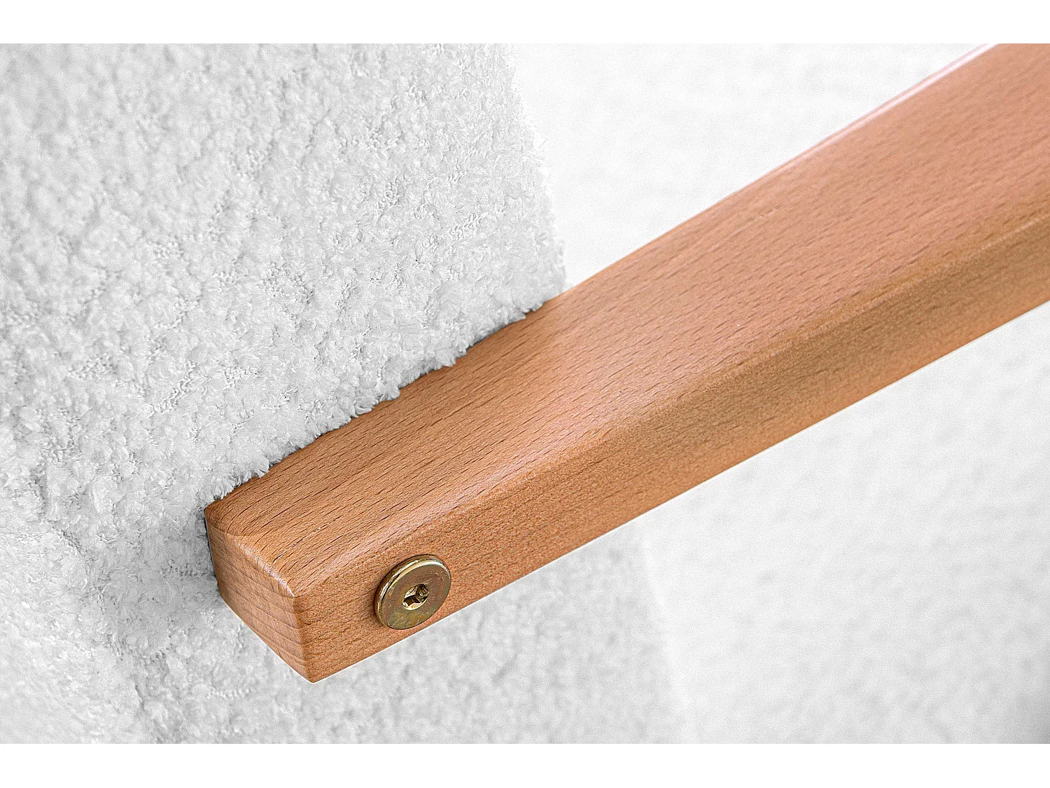 Vintage Sessel gepolstert Echt-Holz-Rahmen - weiß - NASET