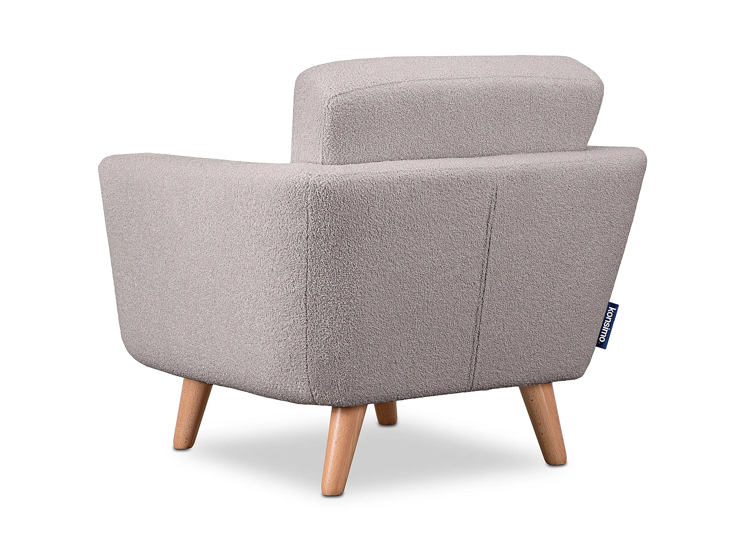 Skandinavischer Sessel - Massivholz-Beine - hellgrau - TAGIO