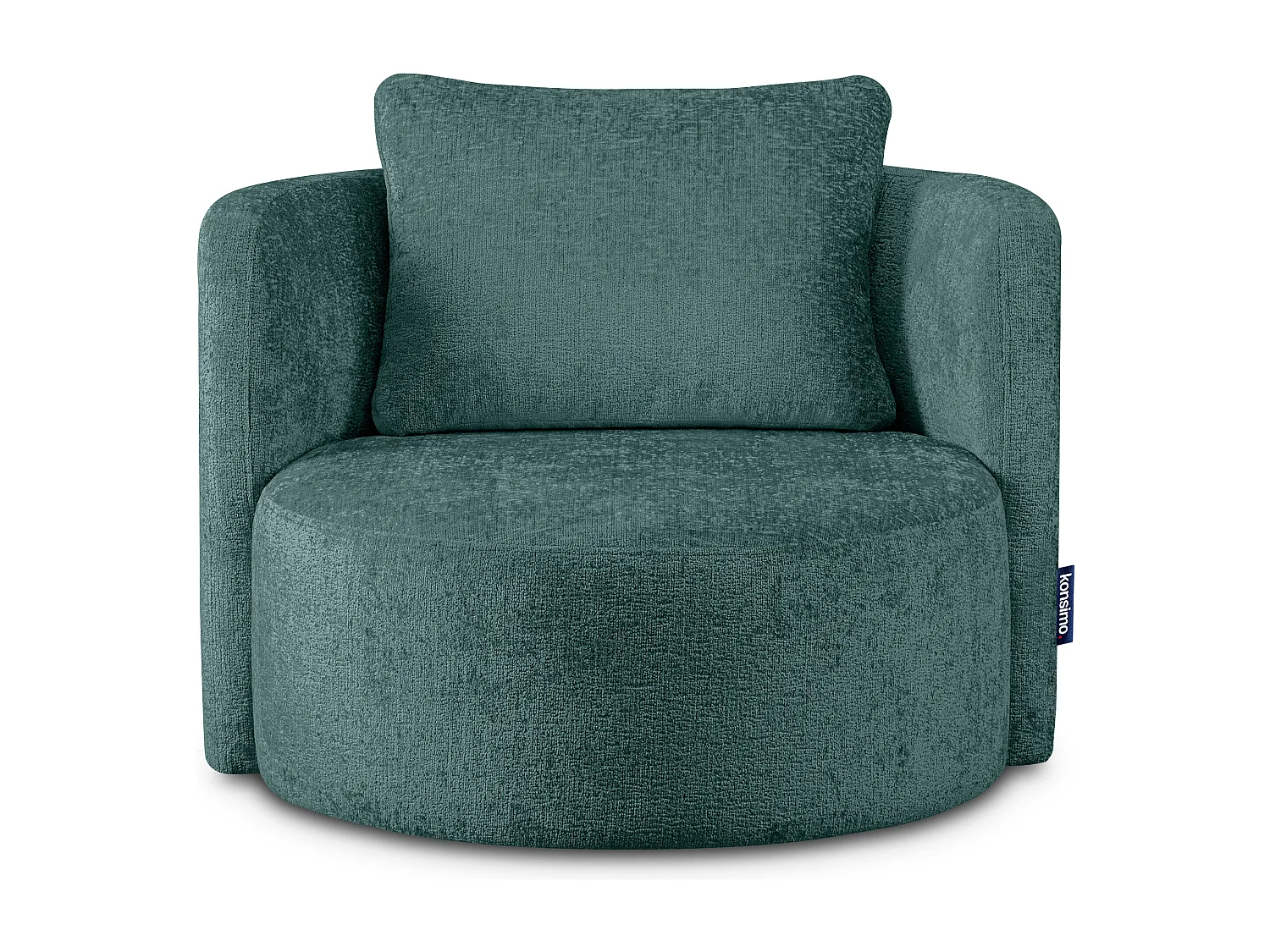 Drehsessel Set inkl. Sitzhocker - Chenille-Stoff - blau - RAGGI