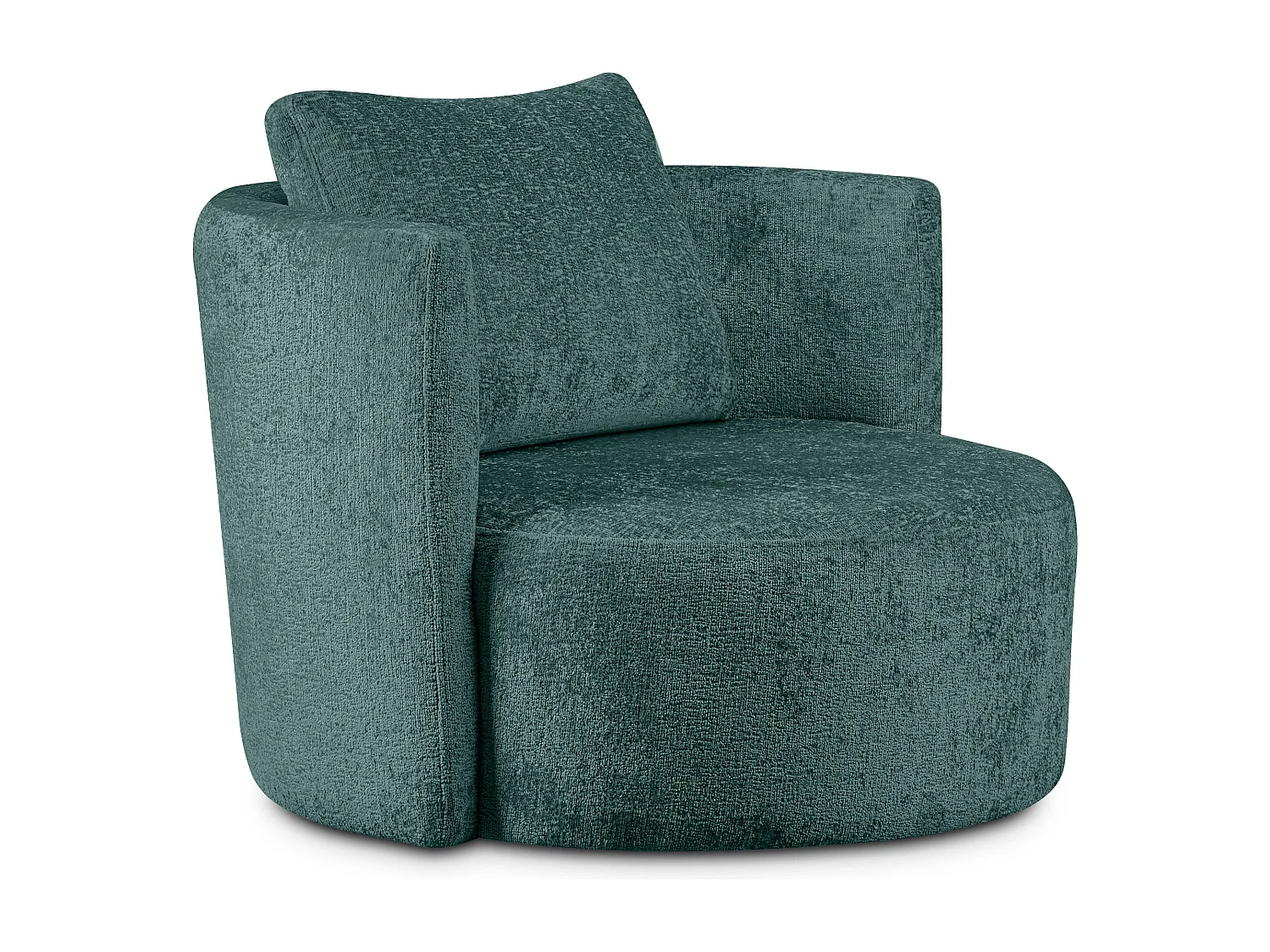 Drehsessel Set inkl. Sitzhocker - Chenille-Stoff - blau - RAGGI