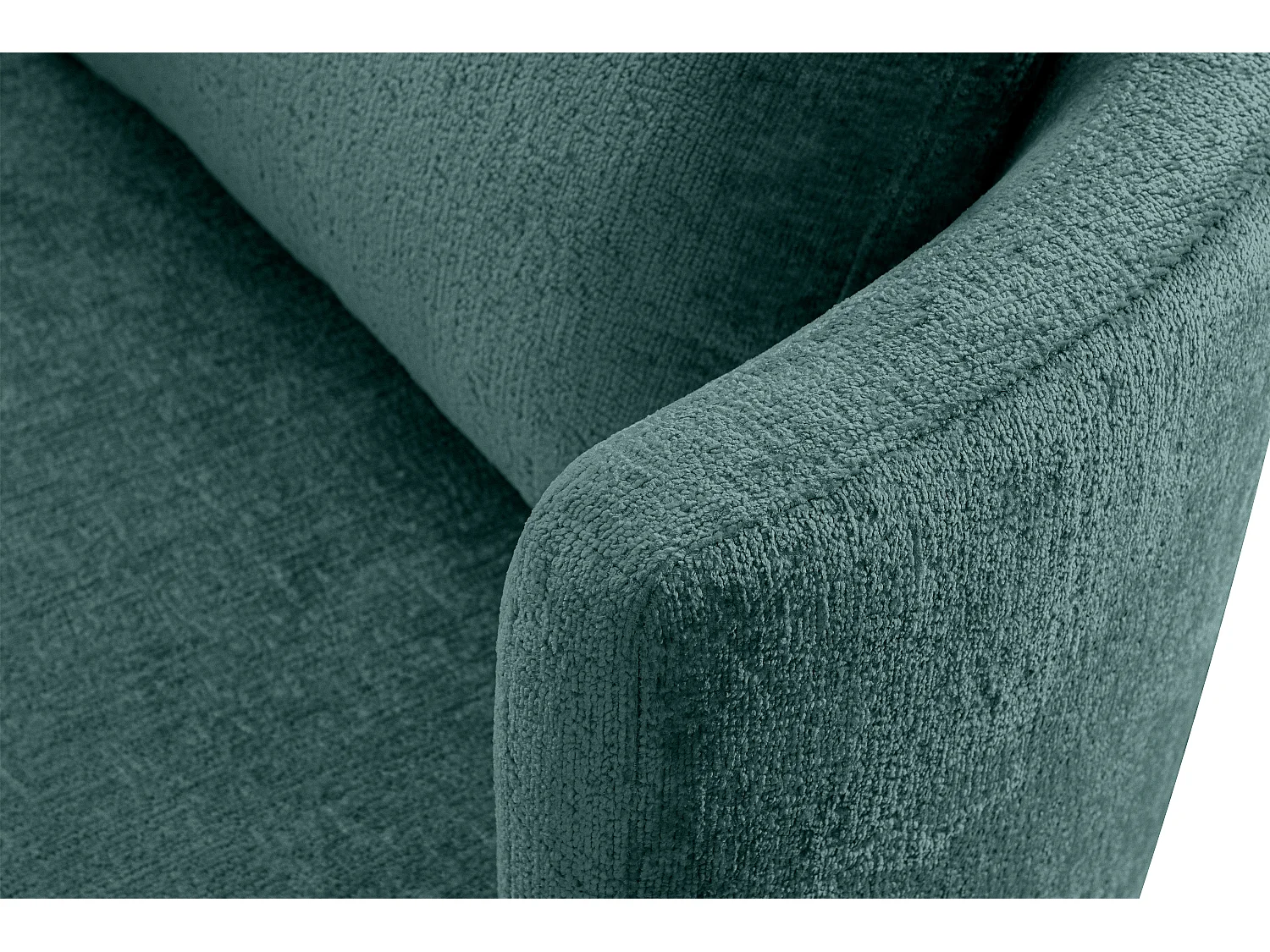 Drehsessel Set inkl. Sitzhocker - Chenille-Stoff - blau - RAGGI