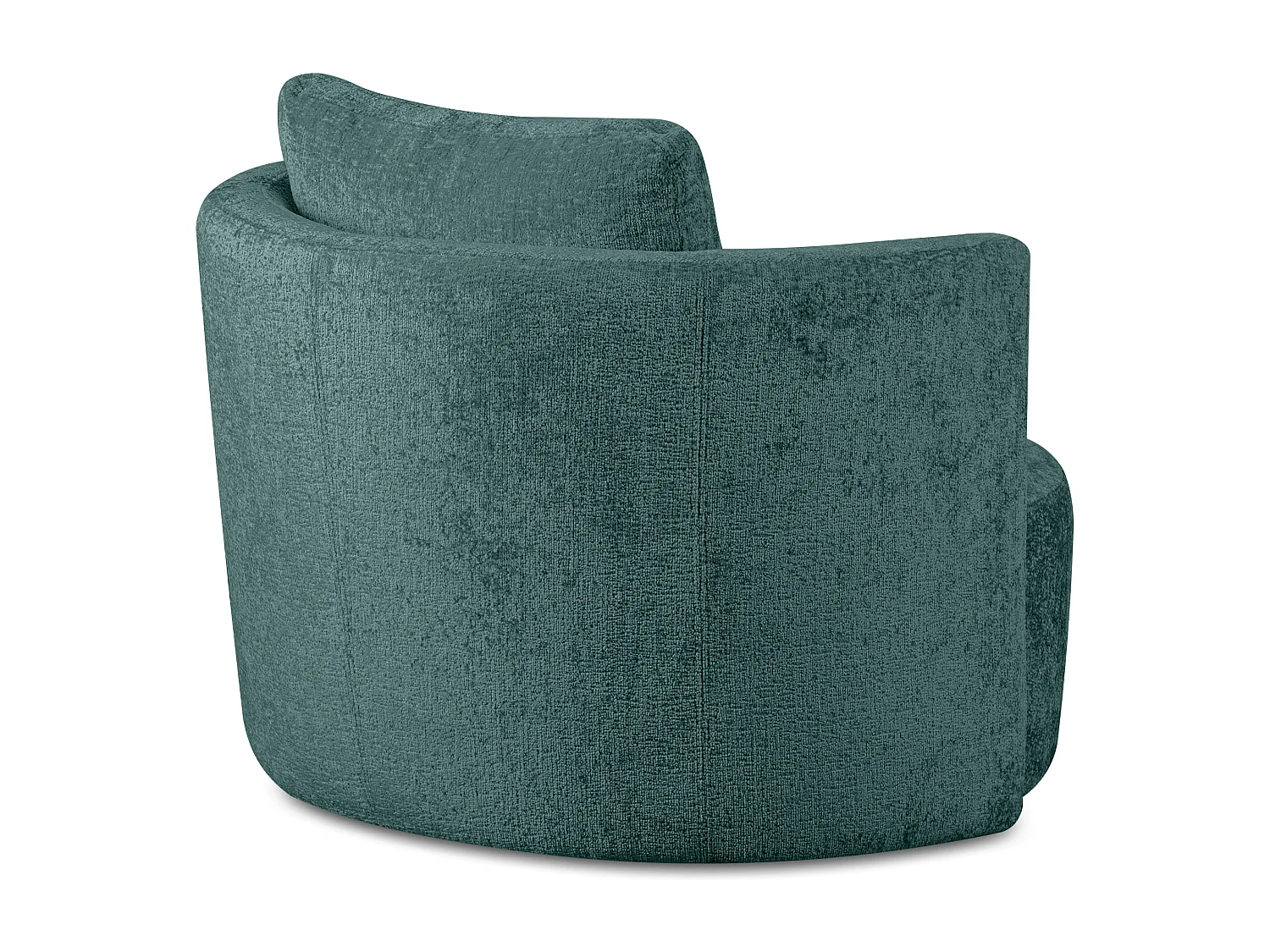 Drehsessel Set inkl. Sitzhocker - Chenille-Stoff - blau - RAGGI