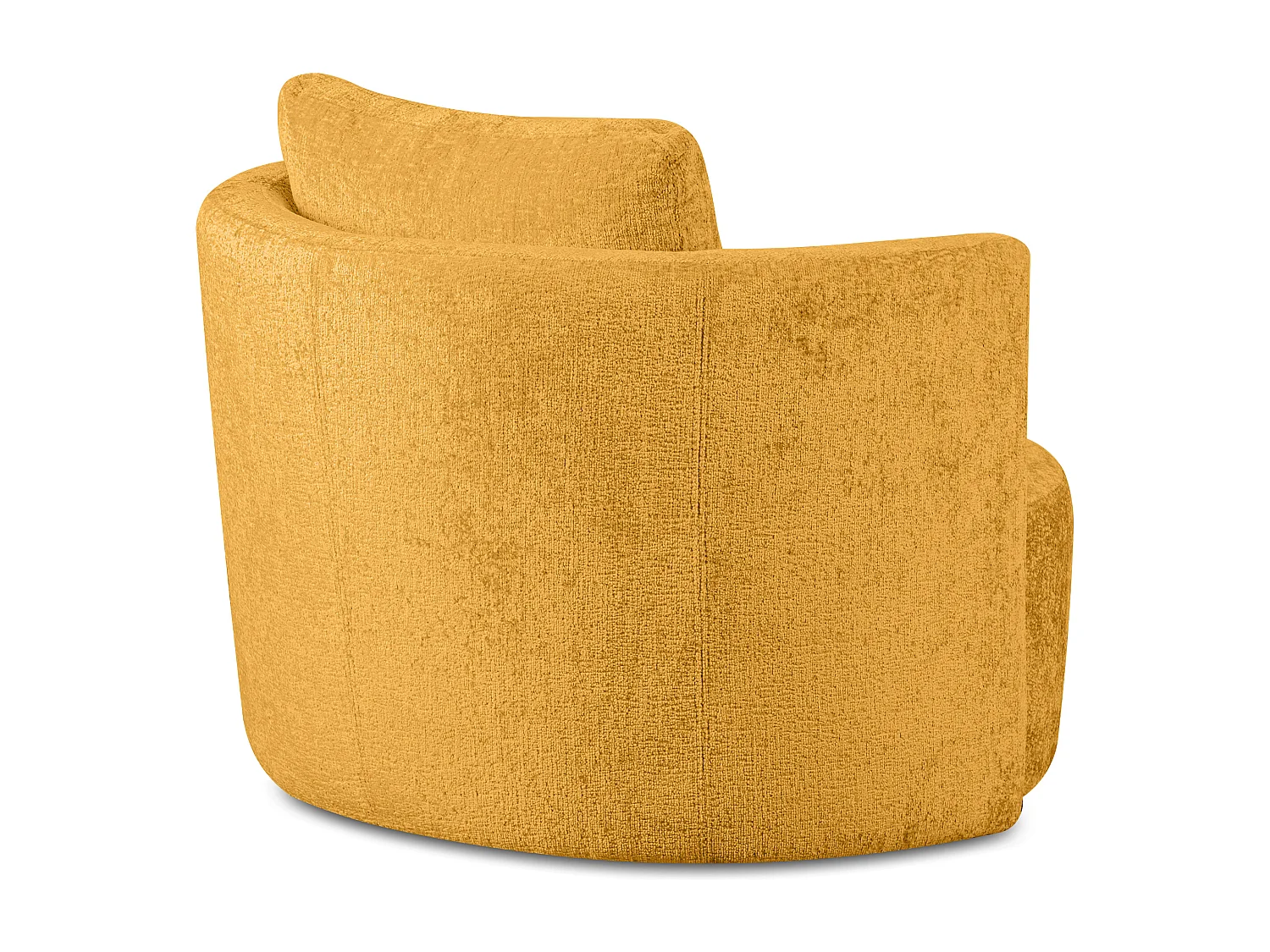 Drehsessel Set inkl. Sitzhocker - Chenille-Stoff - gelb - RAGGI