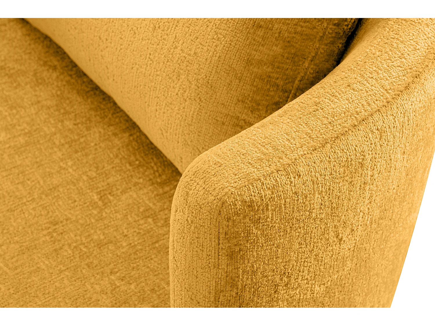 Drehsessel Set inkl. Sitzhocker - Chenille-Stoff - gelb - RAGGI