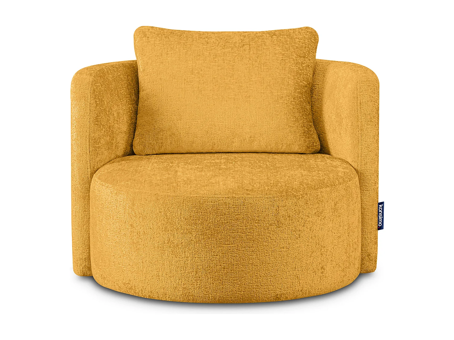 Drehsessel Set inkl. Sitzhocker - Chenille-Stoff - gelb - RAGGI