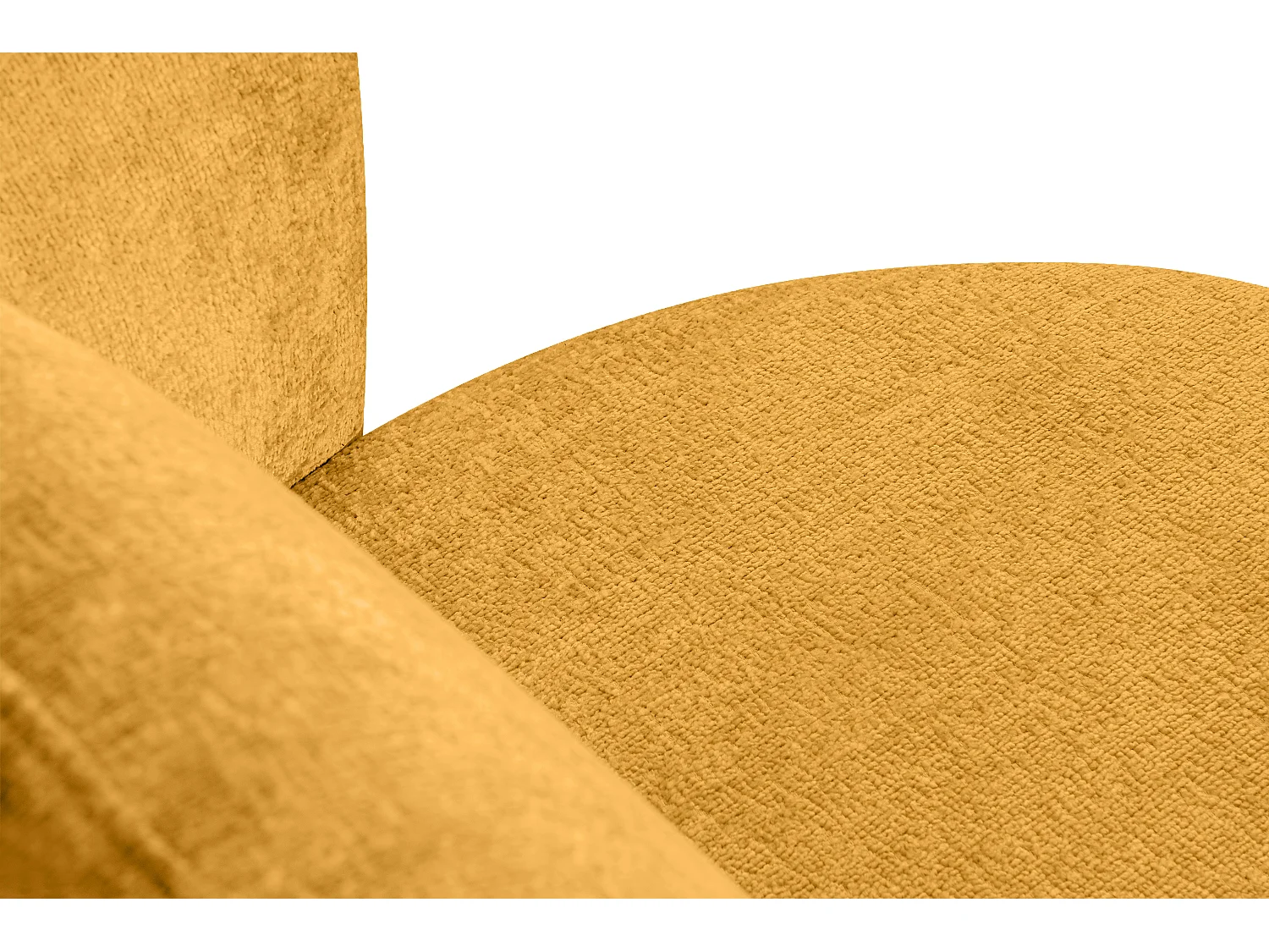 Drehsessel Set inkl. Sitzhocker - Chenille-Stoff - gelb - RAGGI