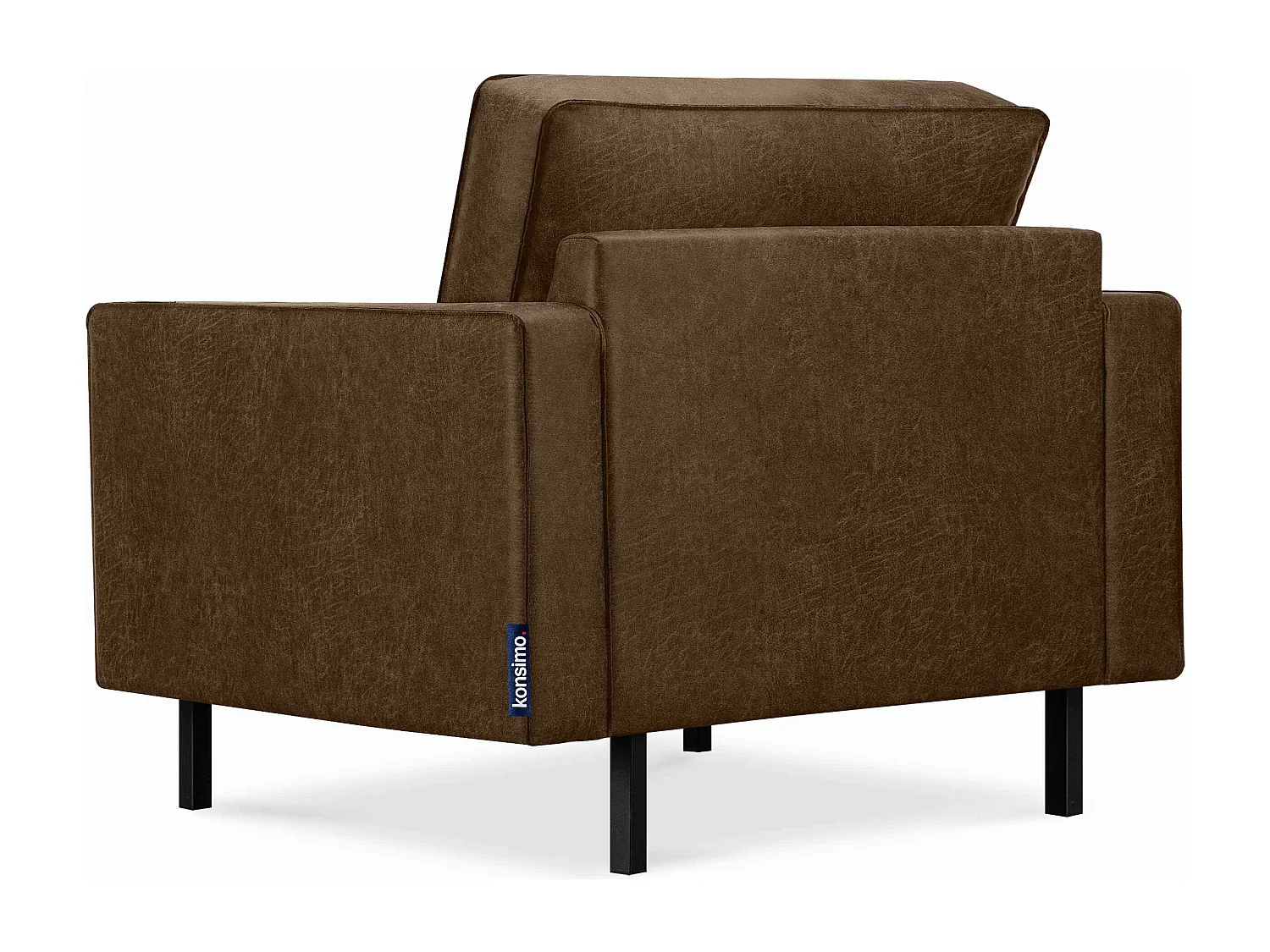 Großer Loft-Sessel aus Leder und Mikrofaser -  dunkelbraun - INVIA