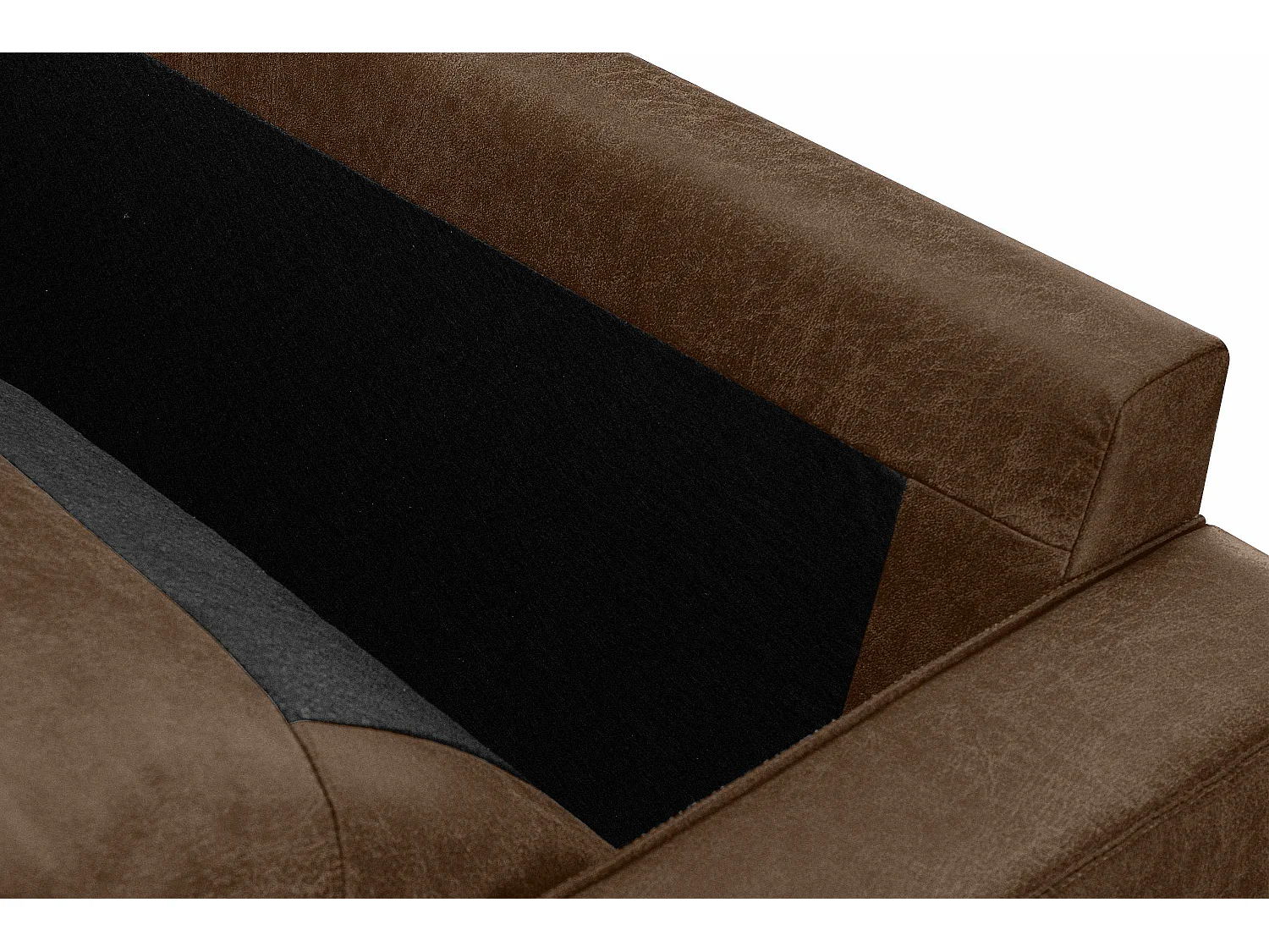 Großer Loft-Sessel aus Leder und Mikrofaser -  dunkelbraun - INVIA