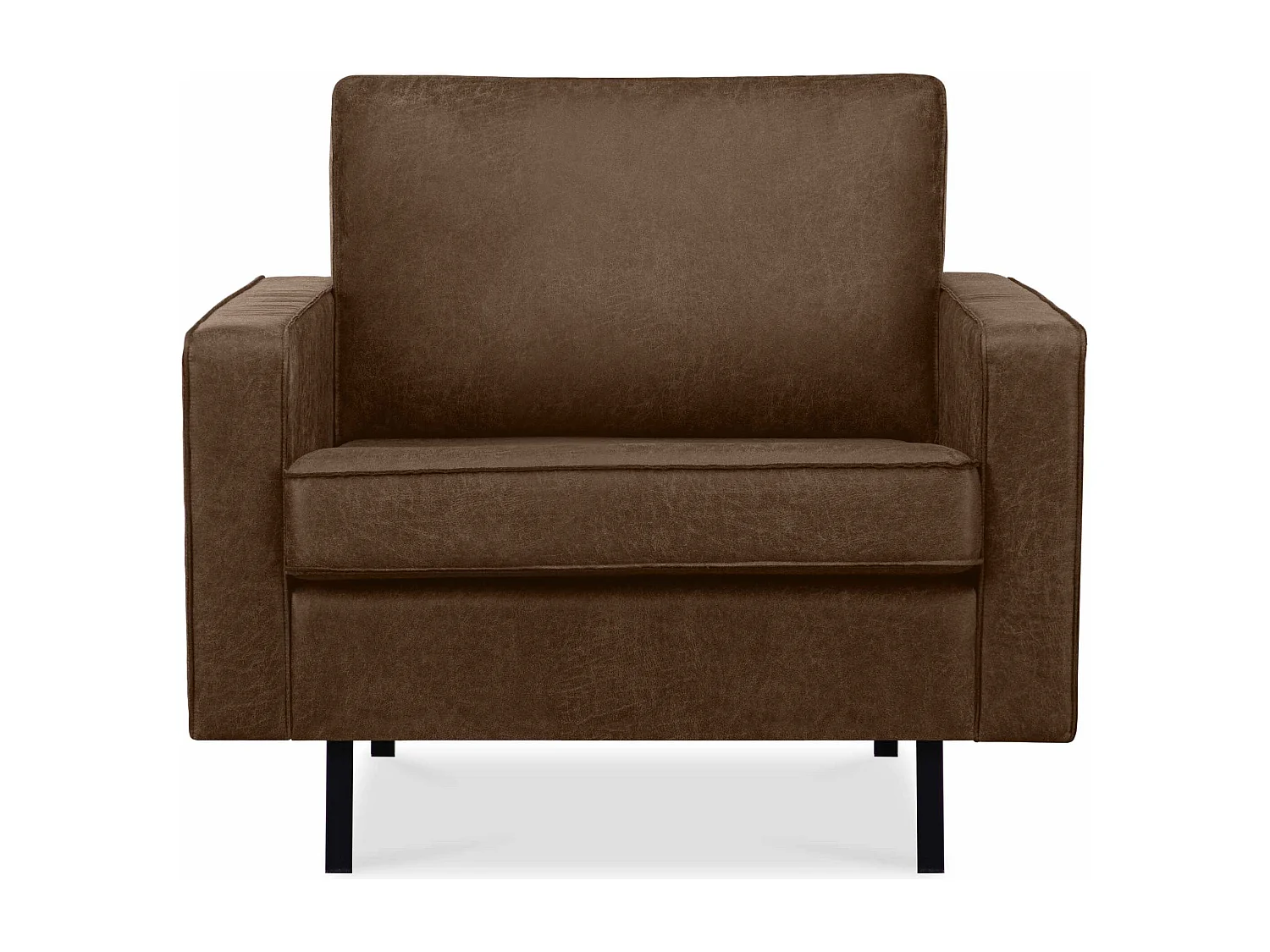 Großer Loft-Sessel aus Leder und Mikrofaser -  dunkelbraun - INVIA