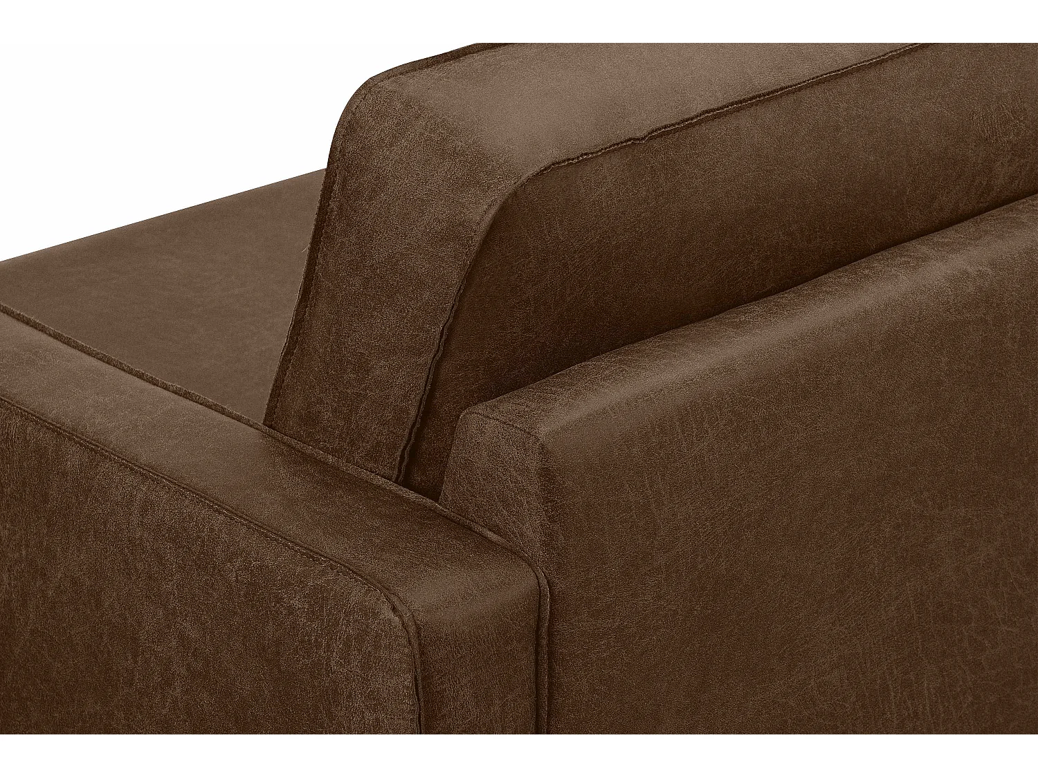 Großer Loft-Sessel aus Leder und Mikrofaser -  dunkelbraun - INVIA