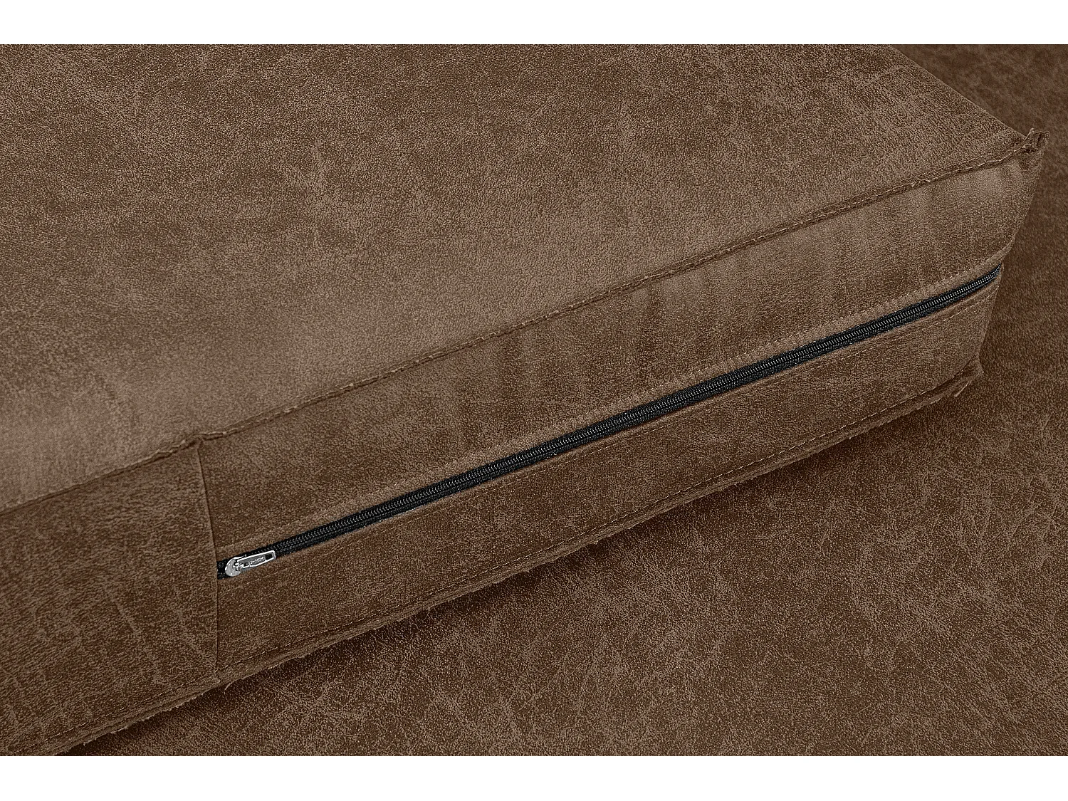 Großer Loft-Sessel aus Leder und Mikrofaser -  dunkelbraun - INVIA