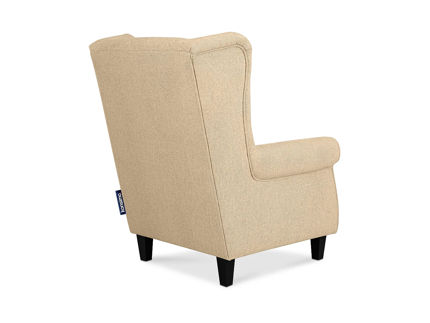 Ohrensessel Massivholzbeine - creme/schwarz - MILES