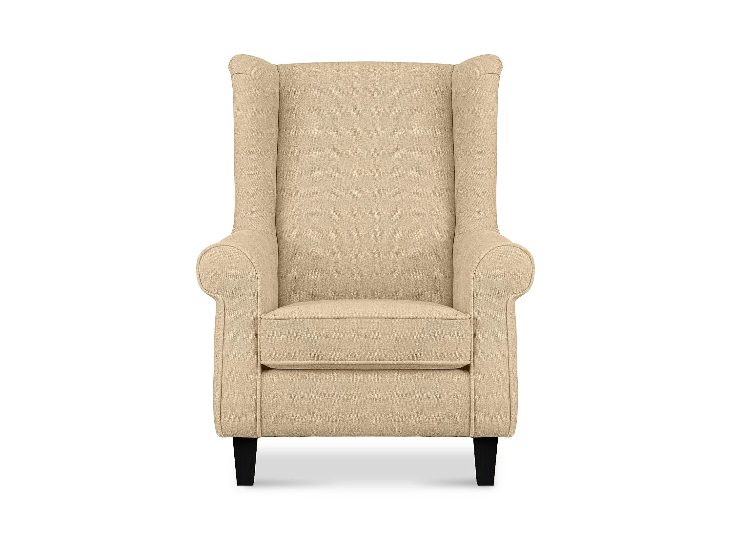 Ohrensessel Massivholzbeine - creme/schwarz - MILES