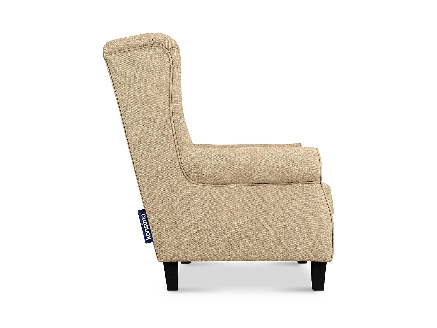 Ohrensessel Massivholzbeine - creme/schwarz - MILES